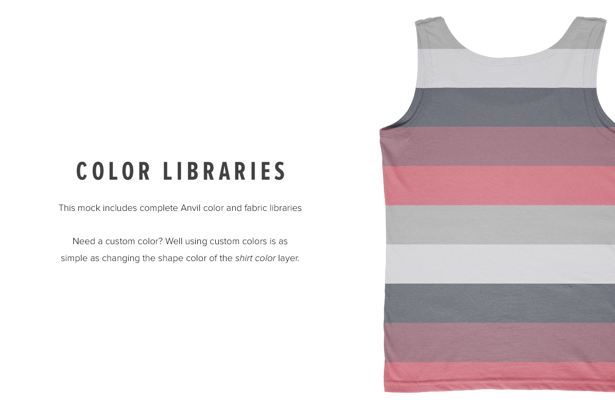 Anvil Knitwear 882L Women’s Lightweight Tank Mockups