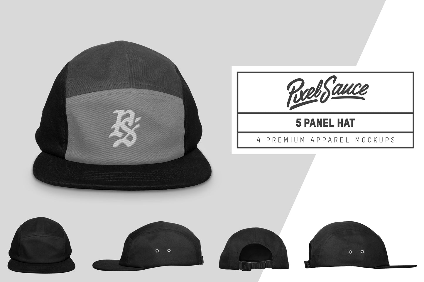 5 Panel Hat Mockups