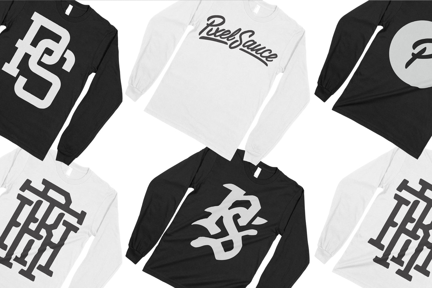 American Apparel 2007 Fine Jersey Crewneck Long Sleeve T-Shirt Mockups