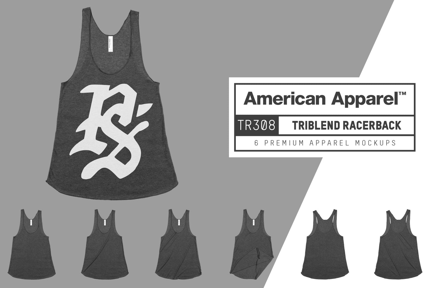 American Apparel TR308 Women’s Triblend Racerback Tank Mockups