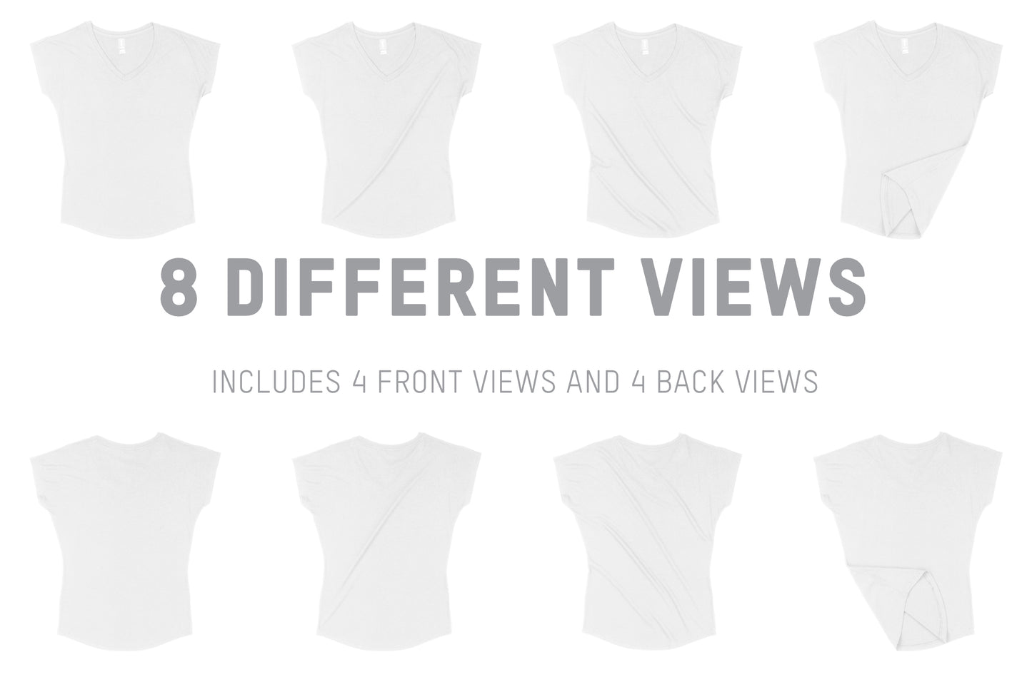 Anvil Knitwear 6750VL Women's Tri-Blend V-Neck T-Shirt Mockups