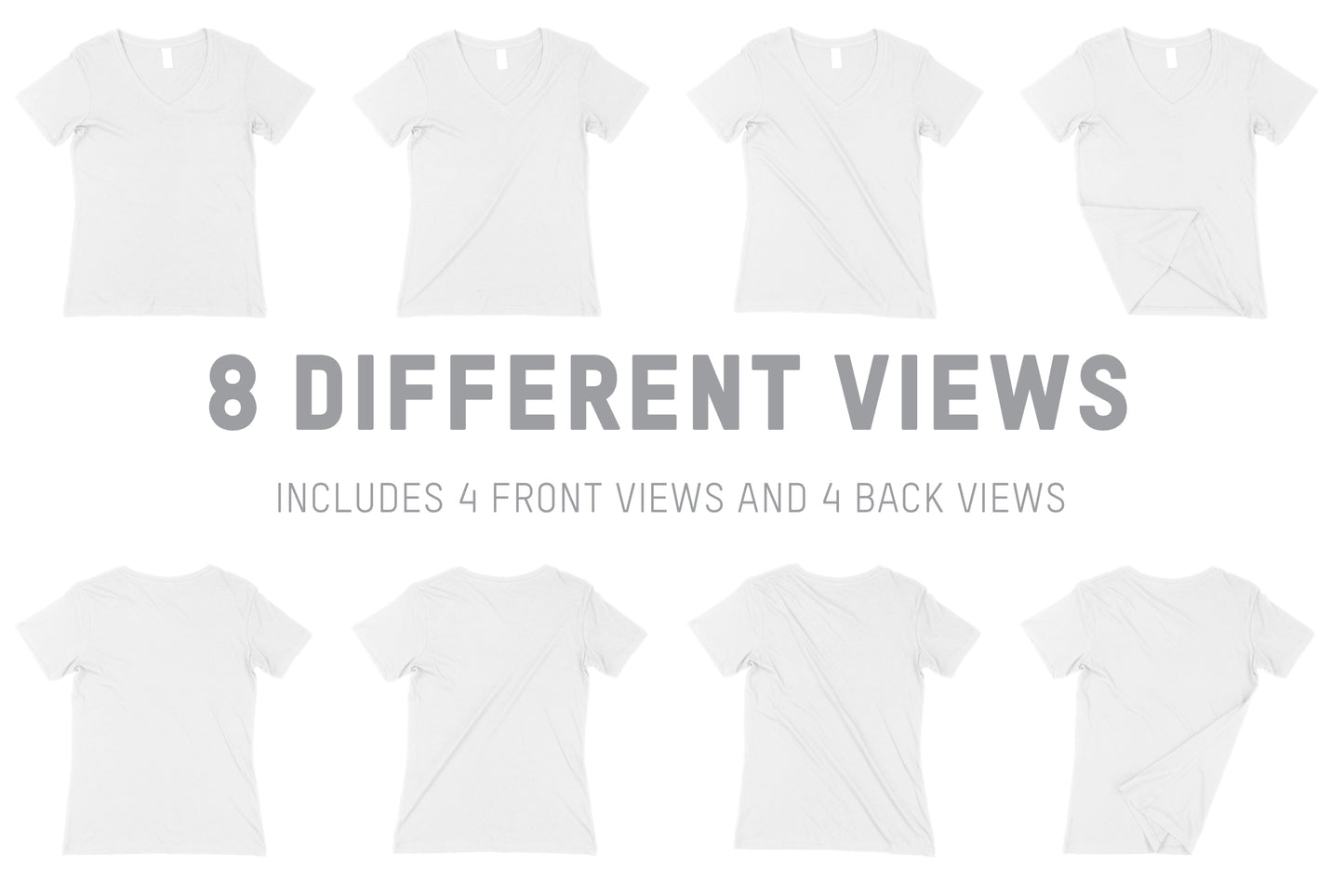 Anvil Knitwear 88VL Women's Lightweight V-Neck T-Shirt Mockups