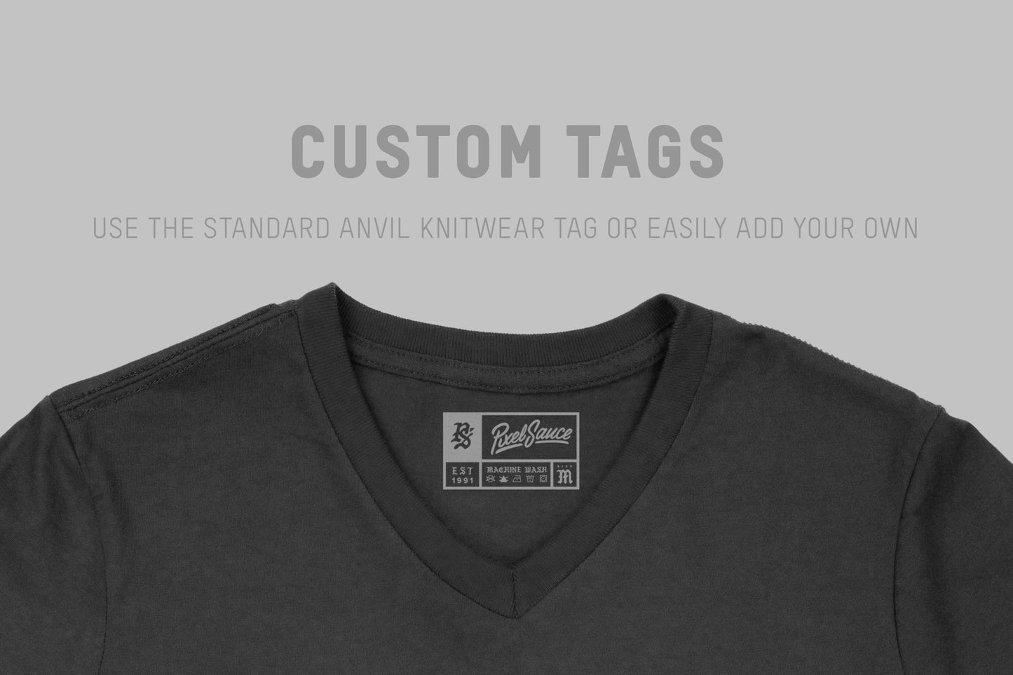 Anvil Knitwear 982 Adult Lightweight V-Neck T-Shirt Mockups