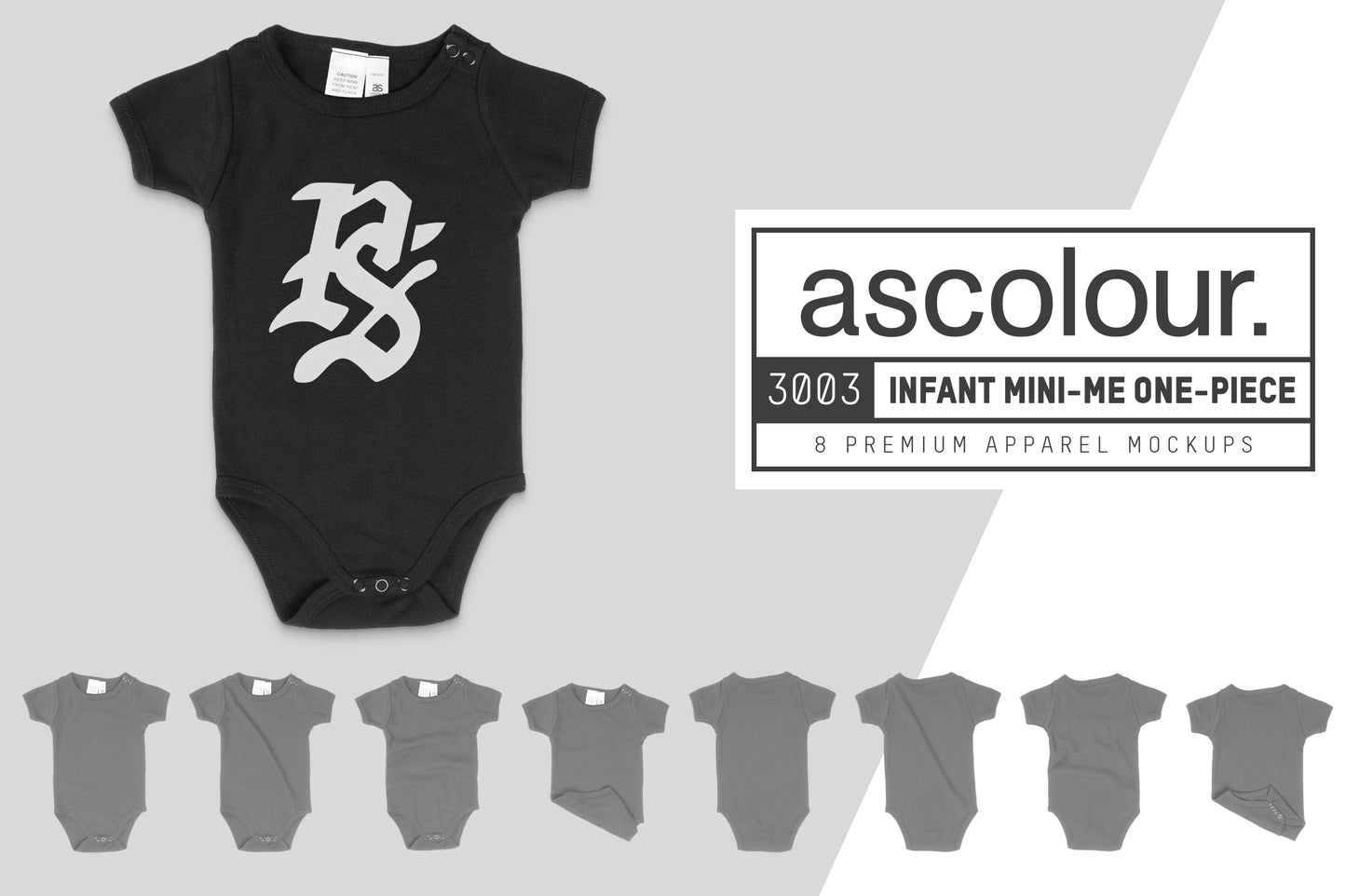 AS Colour 3003 Infant Mini-Me One-Piece Mockups