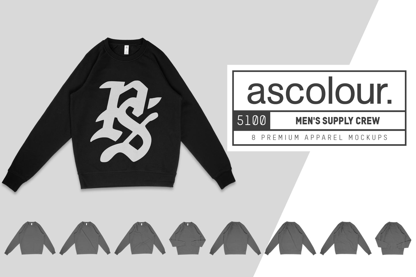 AS Colour 5100 Men's Supply Crew Mockups