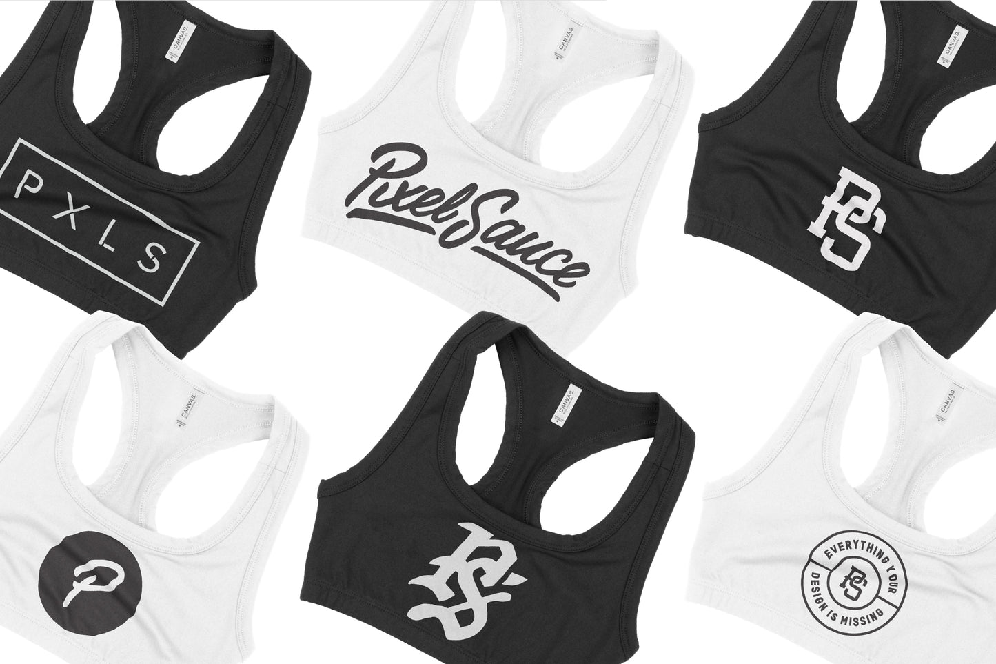 Bella + Canvas 0970 Women's Nylon Spandex Sports Bra Mockups