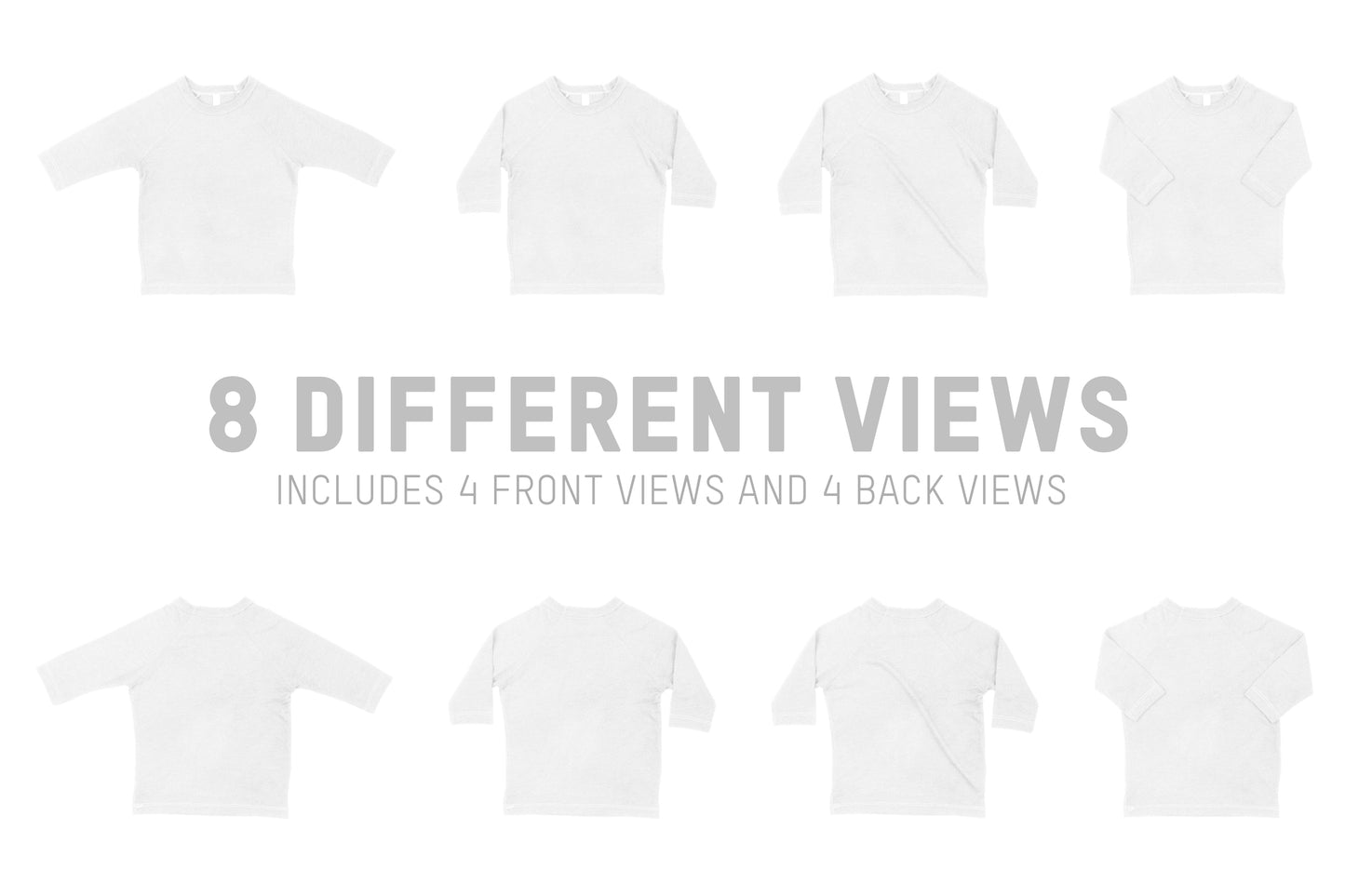 Bella + Canvas 3200T Toddler Raglan Mockups