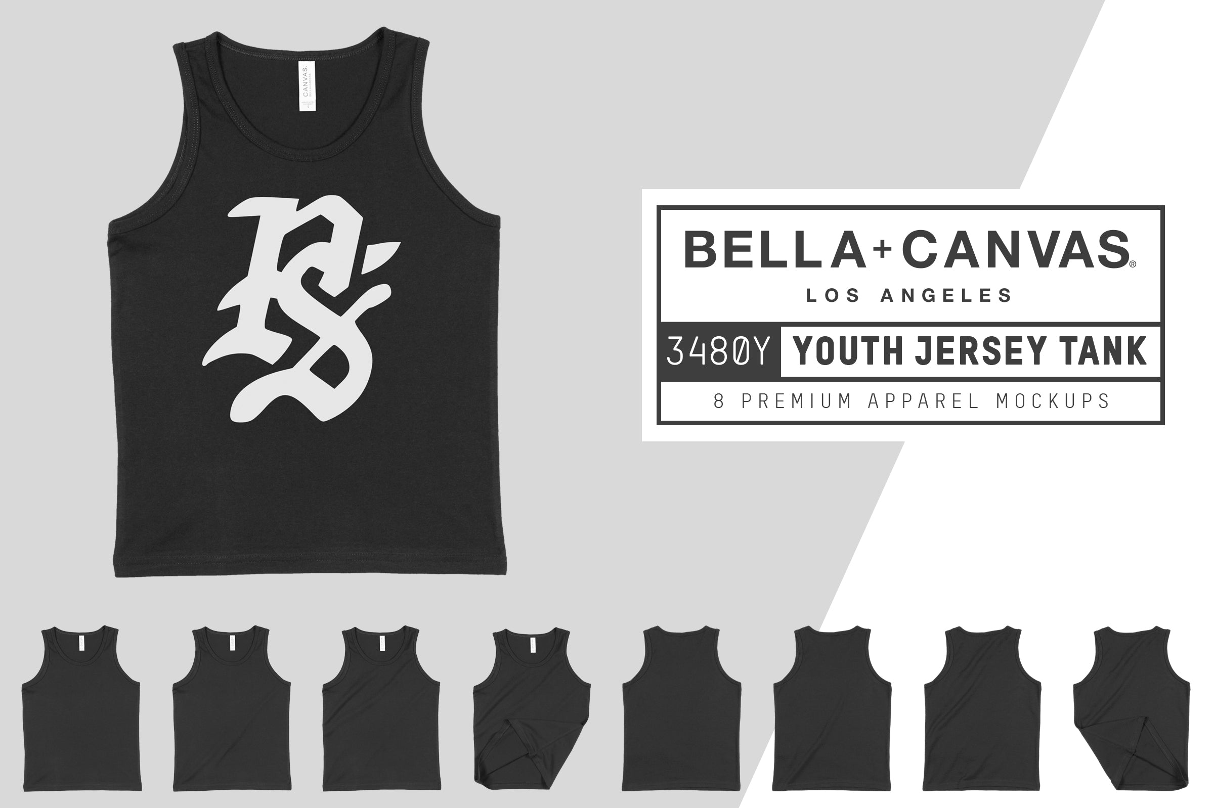 Bella Canvas 3480Y Youth Jersey Tank Mockups Pixel Sauce