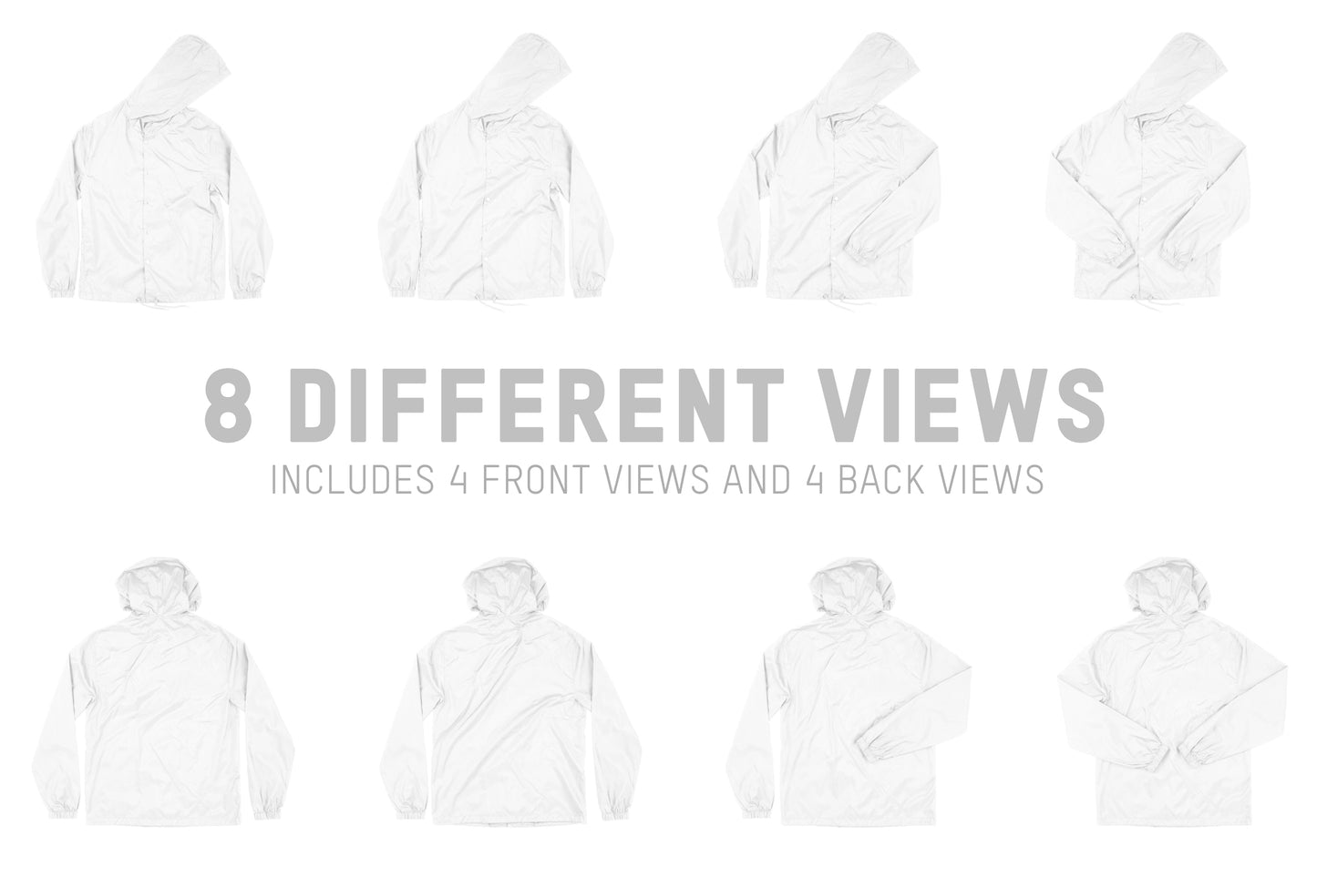 Bella + Canvas 3955 Hooded Coach's Jacket Mockups