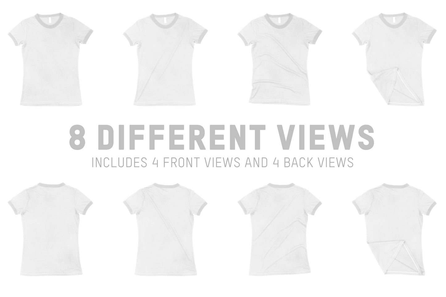 Bella + Canvas 6050 Women's Ringer T-Shirt Mockups