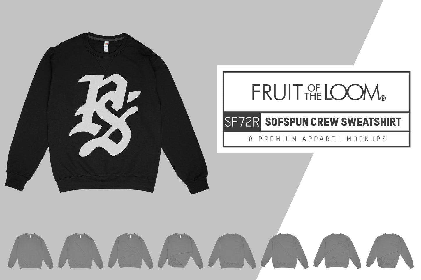 Fruit Of The Loom SF72R Crewneck Sweatshirt Mockups