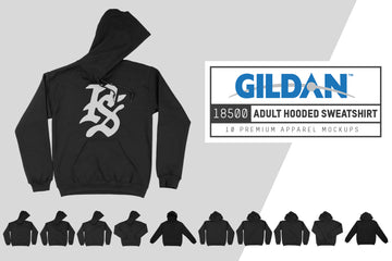 Gildan 18500 Hooded Sweatshirt Mockups