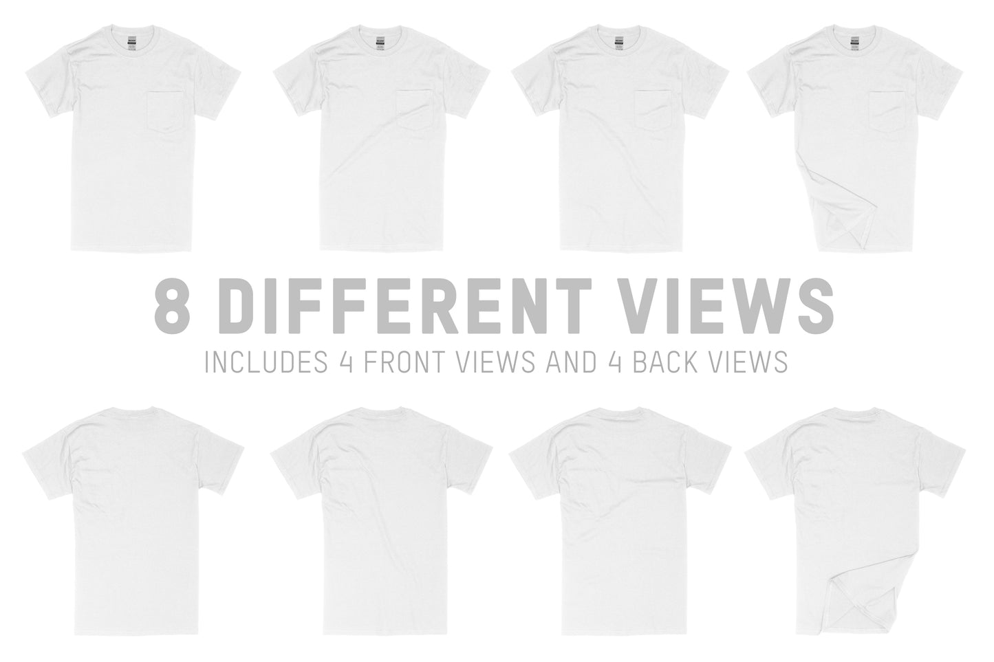 Gildan 2300 T-Shirt With Pocket Mockups