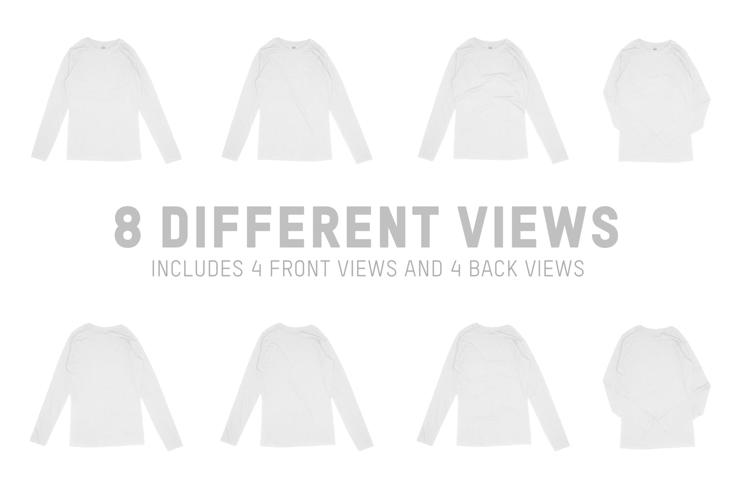 Gildan 64400L Women's Long Sleeve T-Shirt Mockups