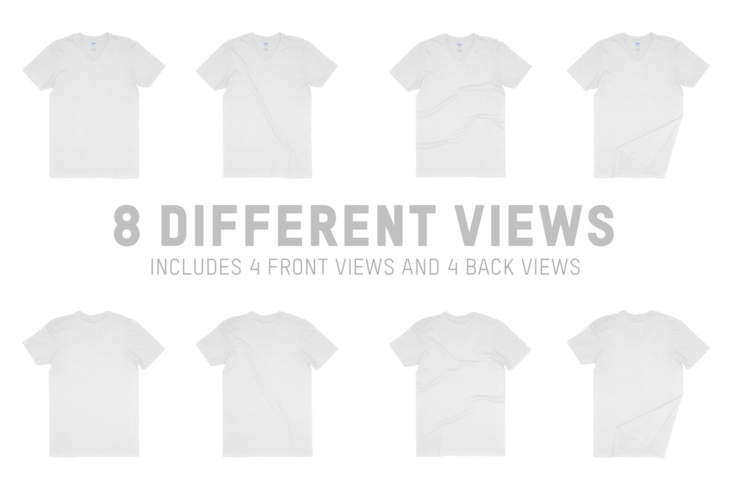Gildan 64V00 Adult V-Neck T-Shirt Mockups