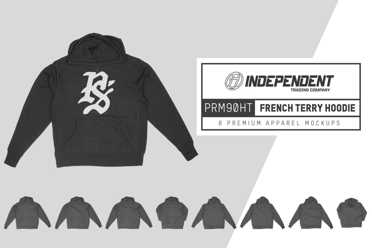 Independent PRM90HT Terry Hoodie Mockups