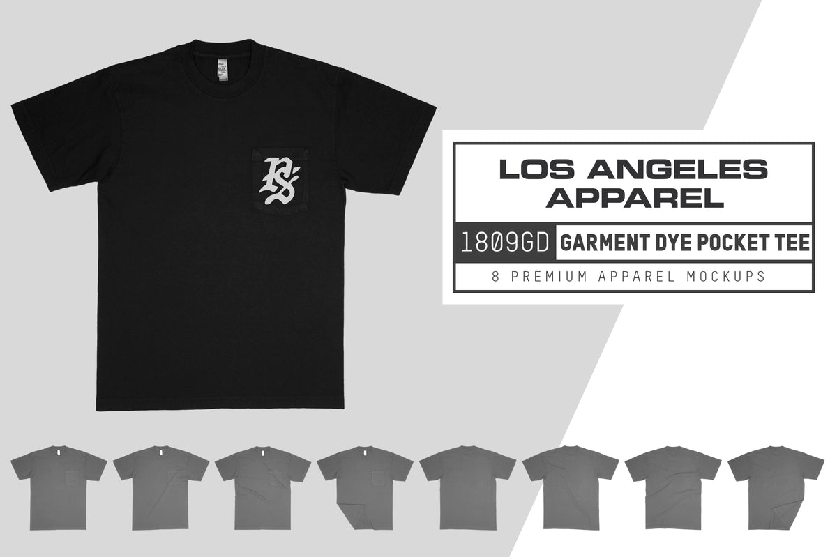 Los Angeles Apparel 1809GD Pocket T-Shirt Mockups – Pixel Sauce