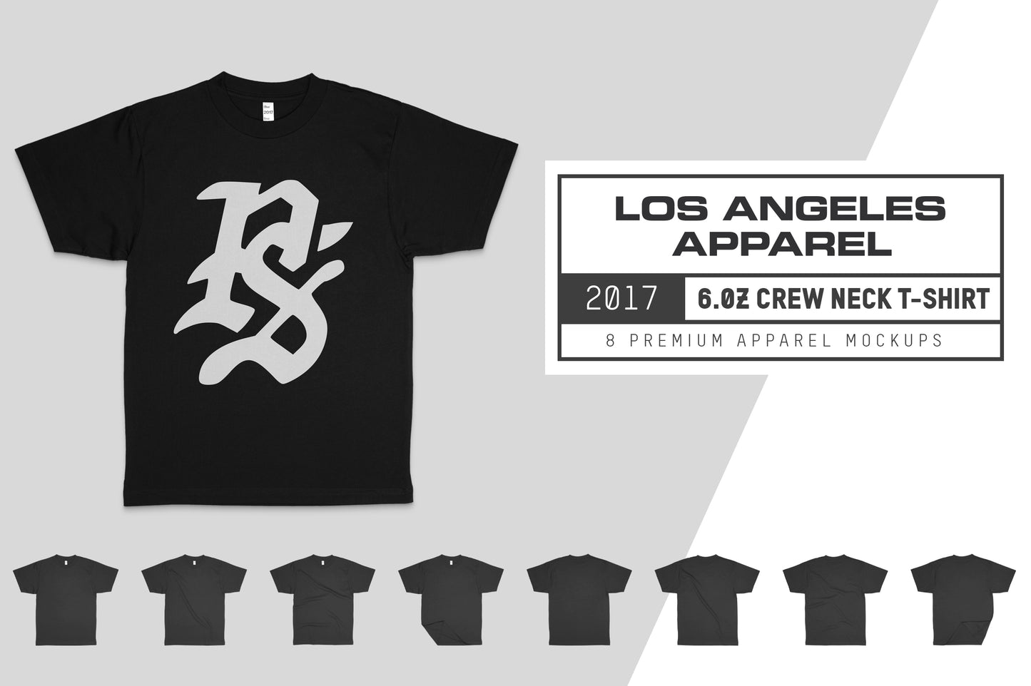 Los Angeles Apparel 2017 Heavy Cotton T-Shirt Mockups