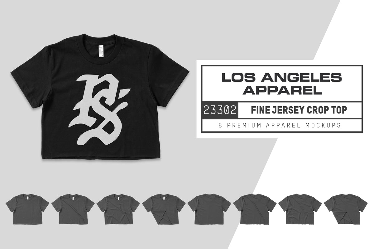 Los Angeles Apparel 1820GD Oversized Crop Tee Mockups