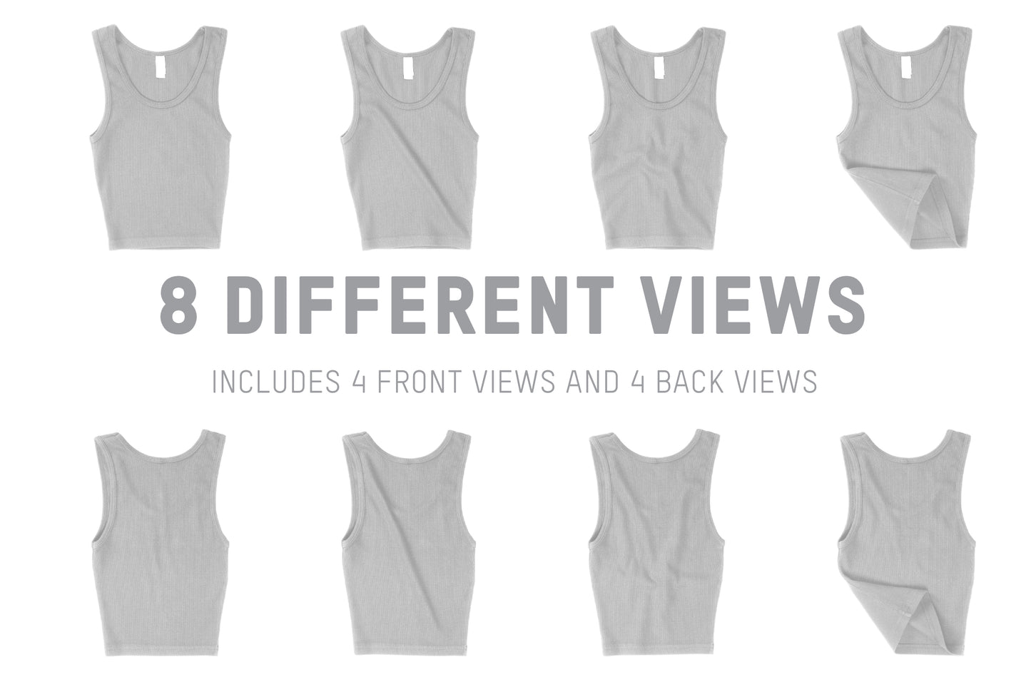 Los Angeles Apparel 3380GD Rib Crop Tank Mockups