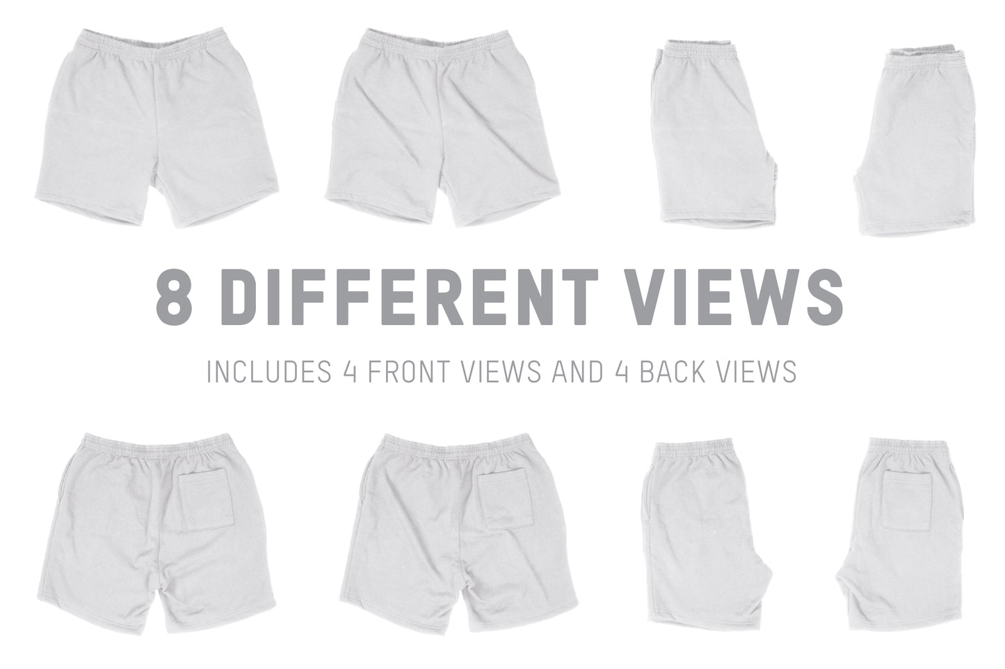 Los Angeles Apparel HF02 Heavy Fleece Short Mockups