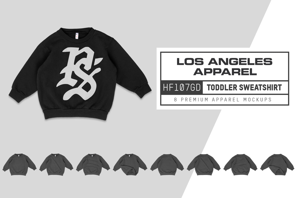 Los Angeles Apparel 18107GD Toddler GD Long Sleeve Mockups