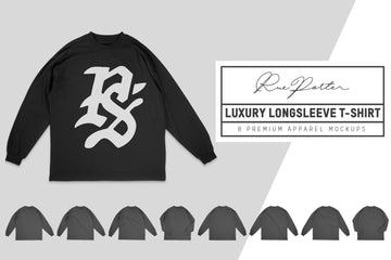 Rue Porter Luxury Long Sleeve T-Shirt Mockups