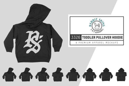 Rabbit Skins 3326 Toddler Hoodie Mockups