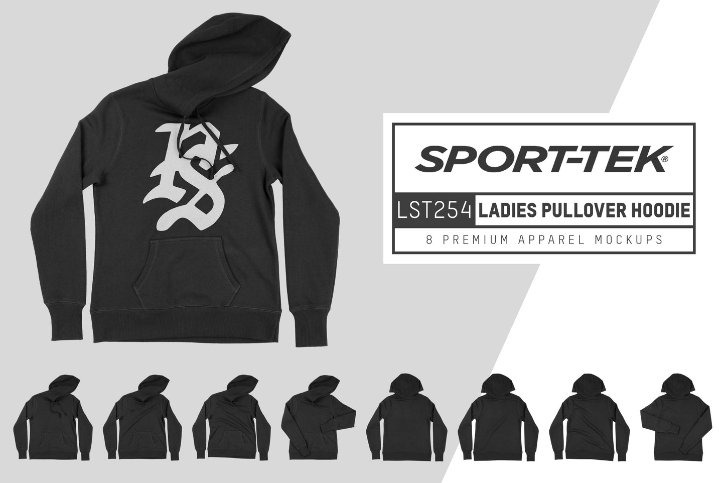 Sport Tek LST254 Ladies Hoodie Mockups