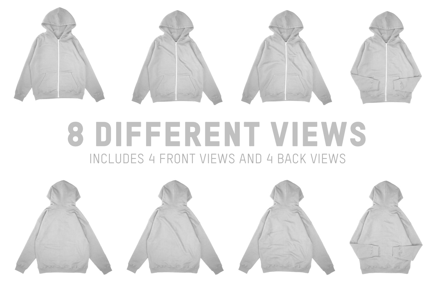 Velour Garments 400GSM Zipper Hoodie Mockups