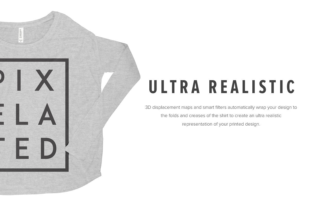 Bella + Canvas 8852 Women's Long Sleeve T-Shirt Mockups