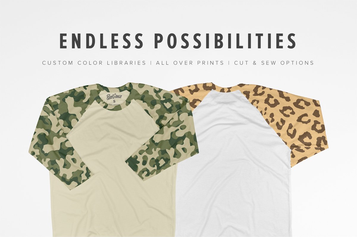 American Apparel BB453 Unisex 50/50 Raglan 3/4 Sleeve T-Shirt Mockups