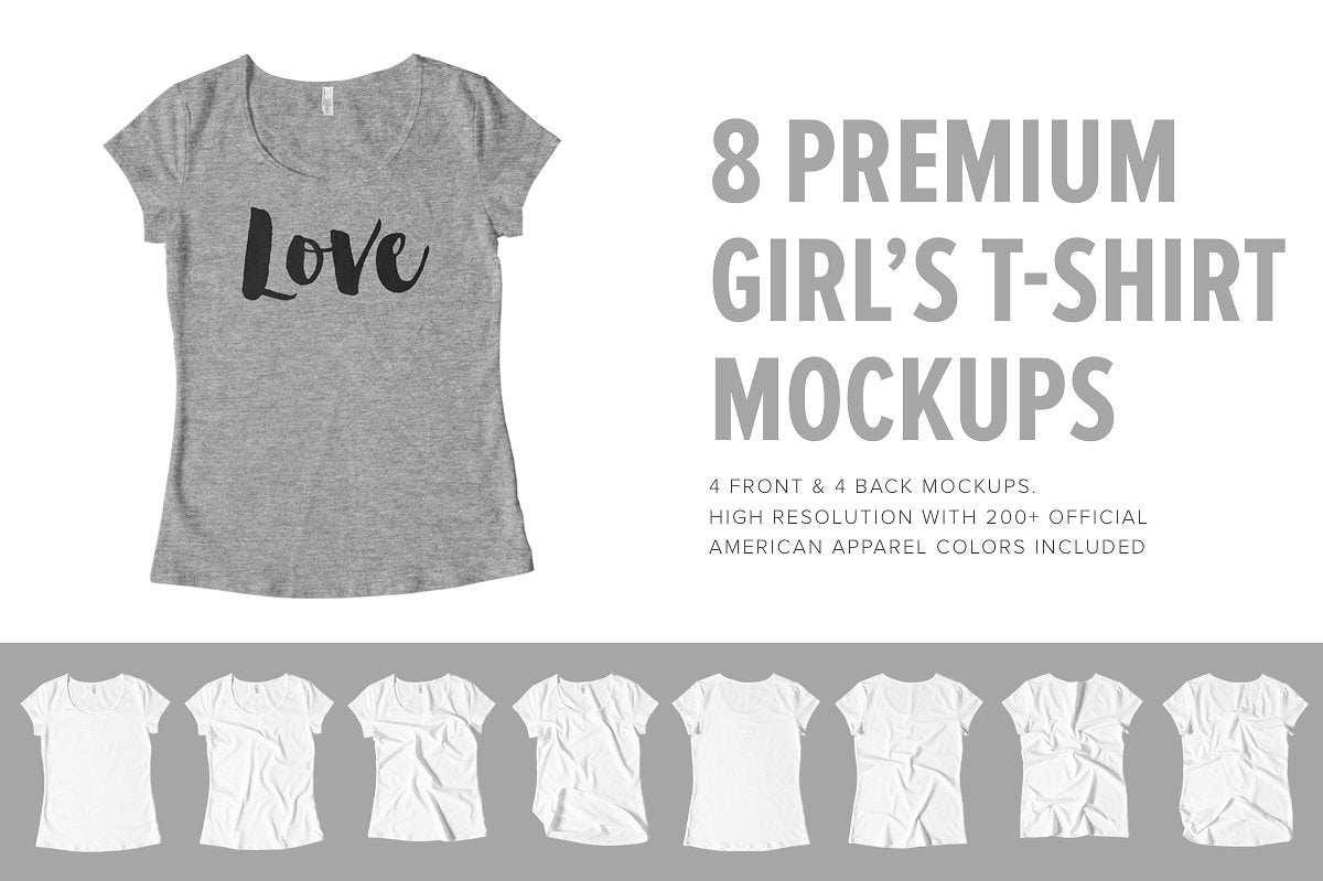 Premium Girl's T-Shirt Mockups