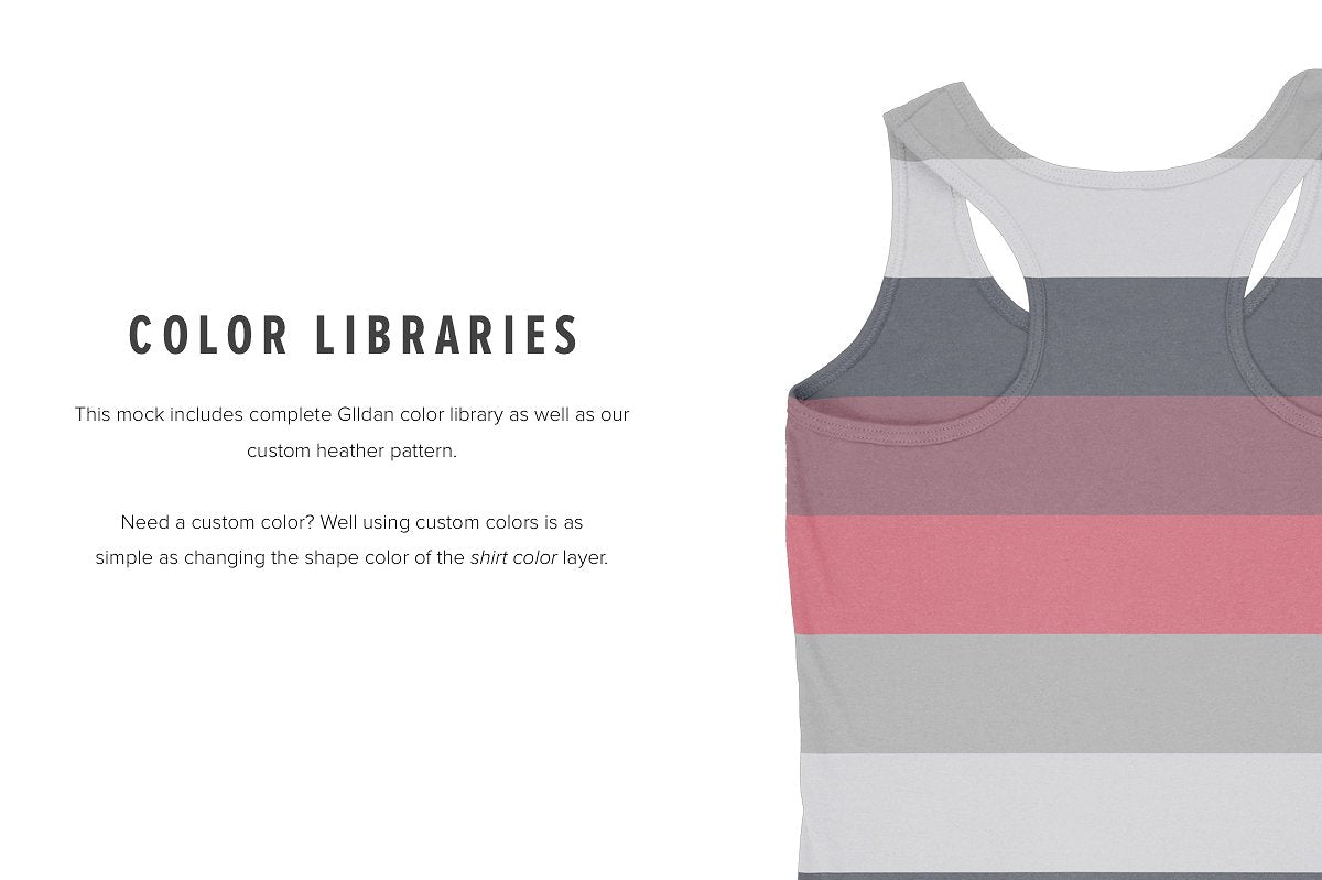 Gildan 645R2L Ladies' Racerback Tank Mockups