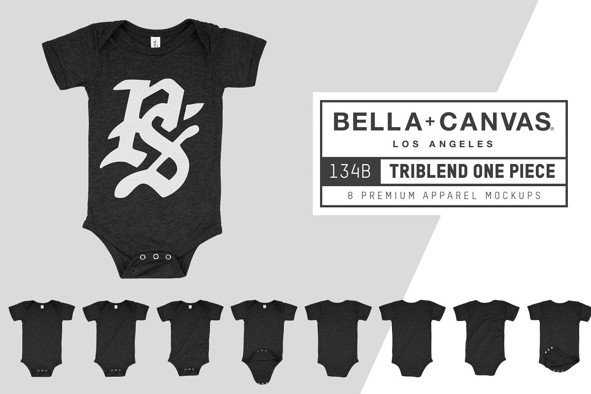 Bella + Canvas 134B Triblend One Piece Mockups