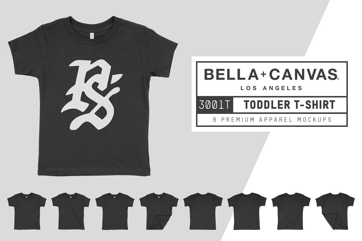 Bella + Canvas 3001T Toddler T-Shirt Mockups