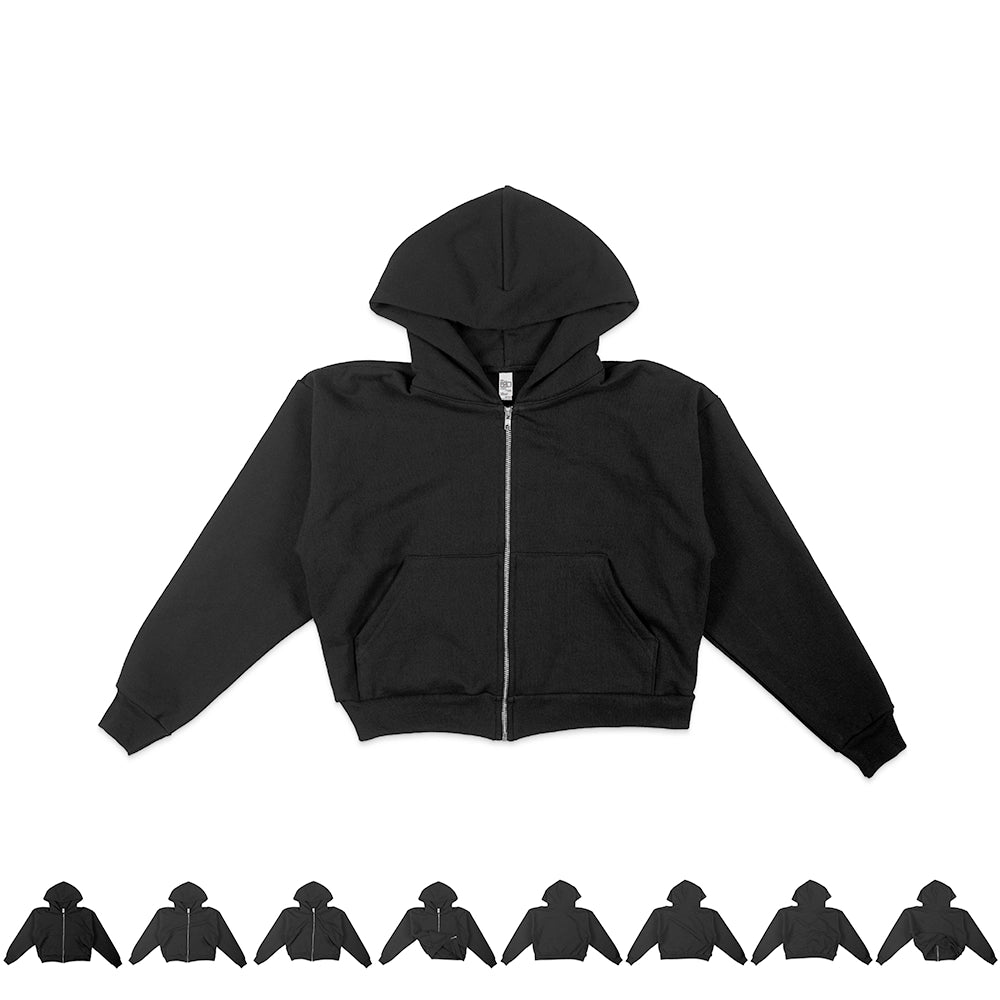 Los Angeles Apparel HF16 Cropped Zip Up Hoodie