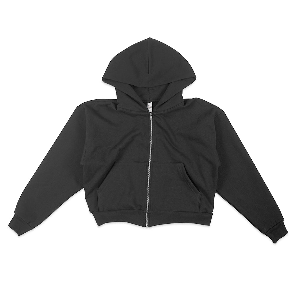 Los Angeles Apparel HF16 Cropped Zip Up Hoodie