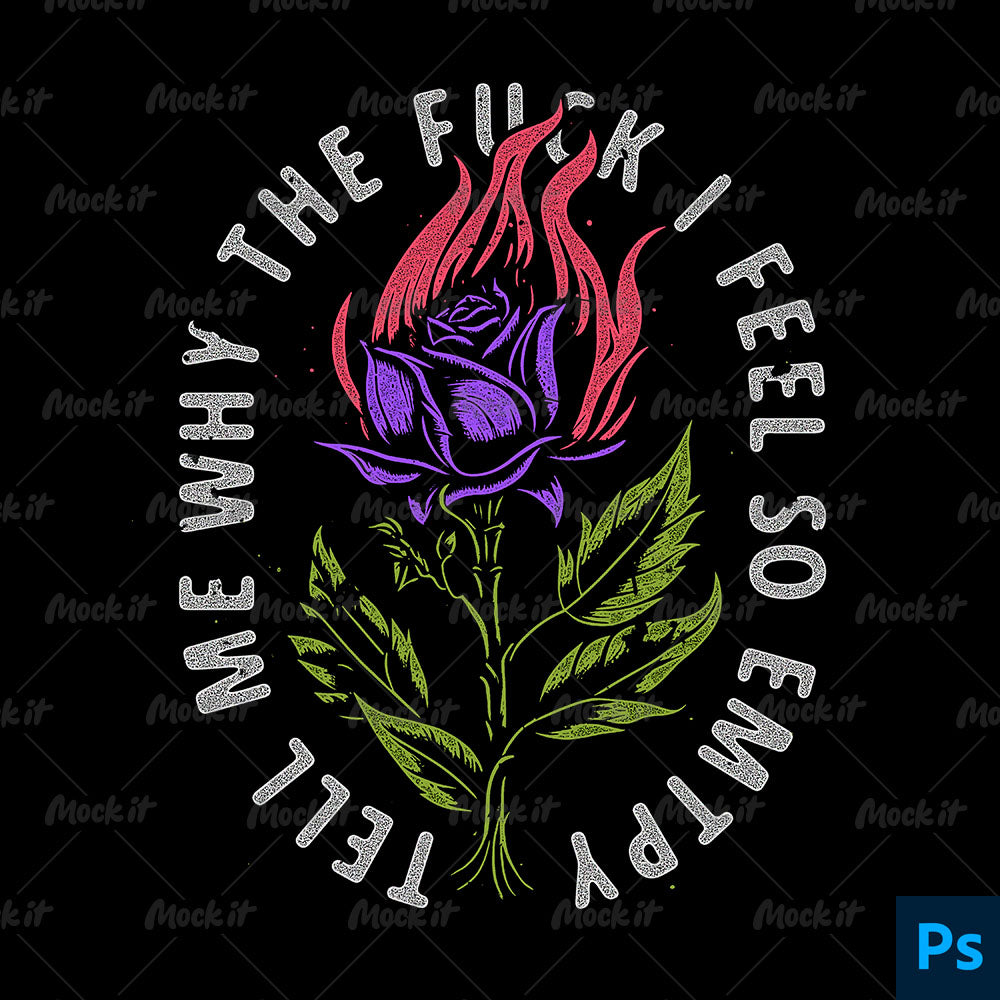 Burning Rose Merch Design