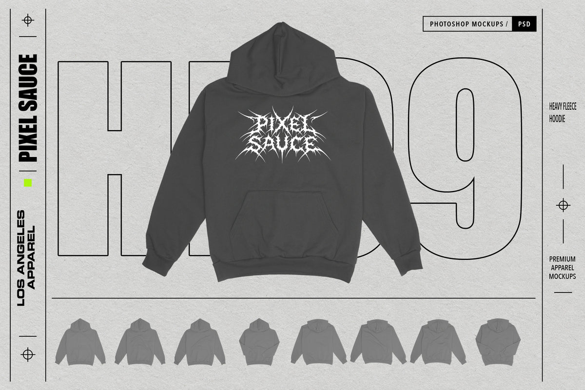 Los Angeles Apparel HF09 Hooded Sweatshirt mockup image 1
