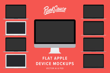 Flat Apple Device Mockups