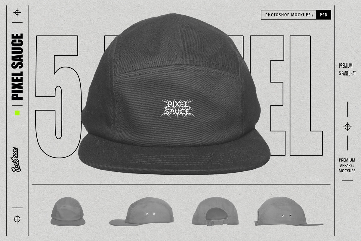 5 Panel Hat Mockups