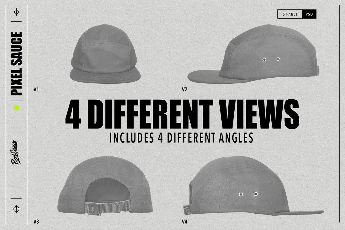 5 Panel Hat Mockups