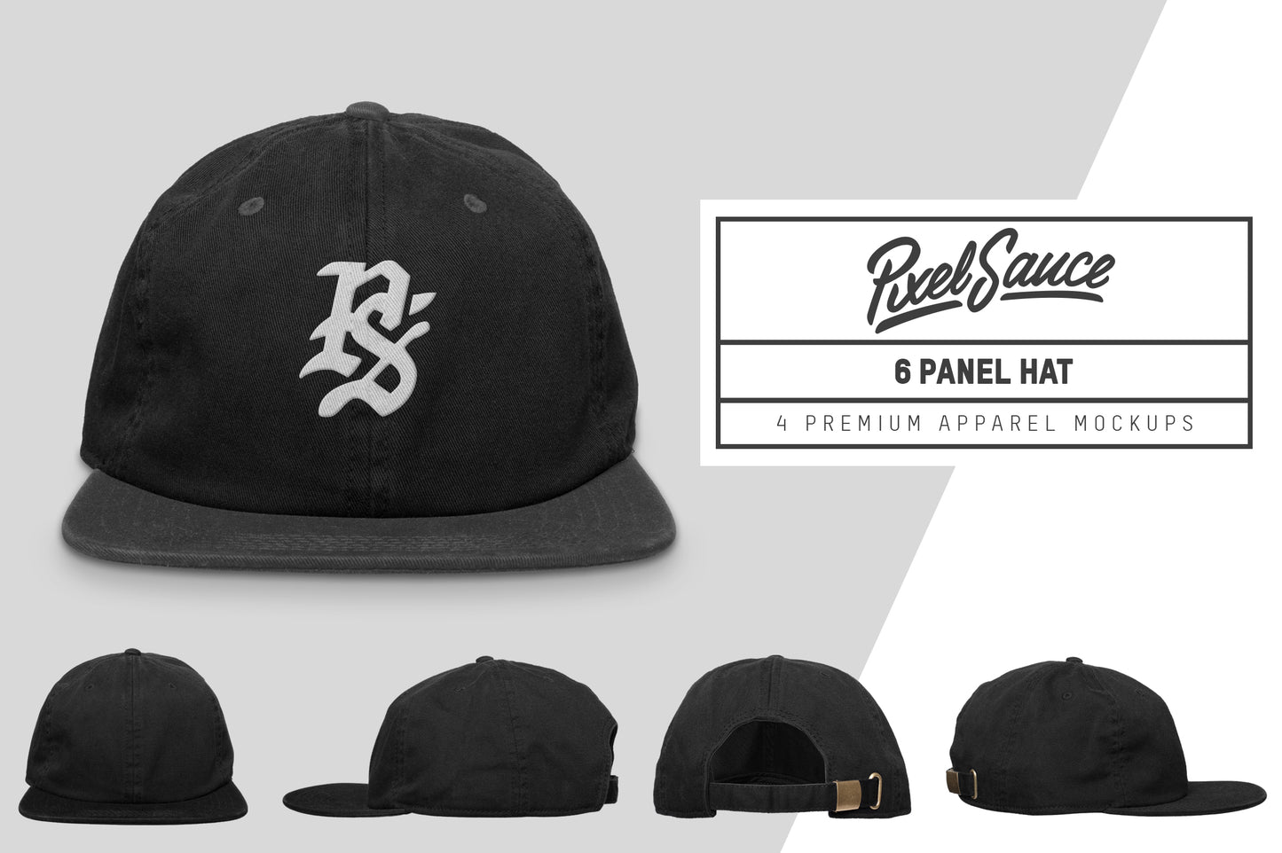 6 Panel Hat Mockups