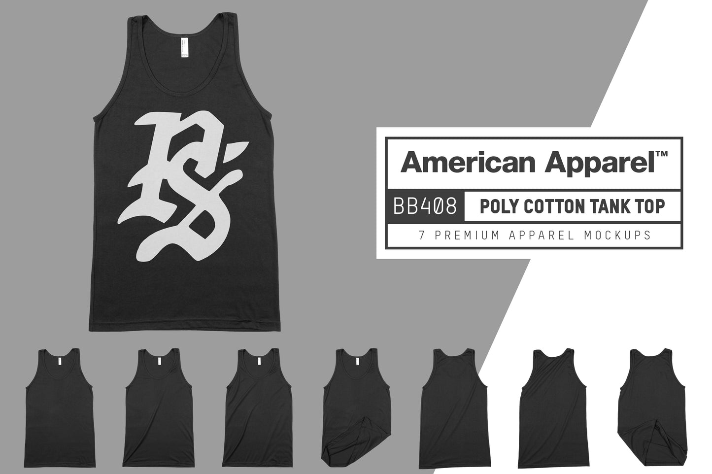 American Apparel BB408 Poly-Cotton Tank Mockups