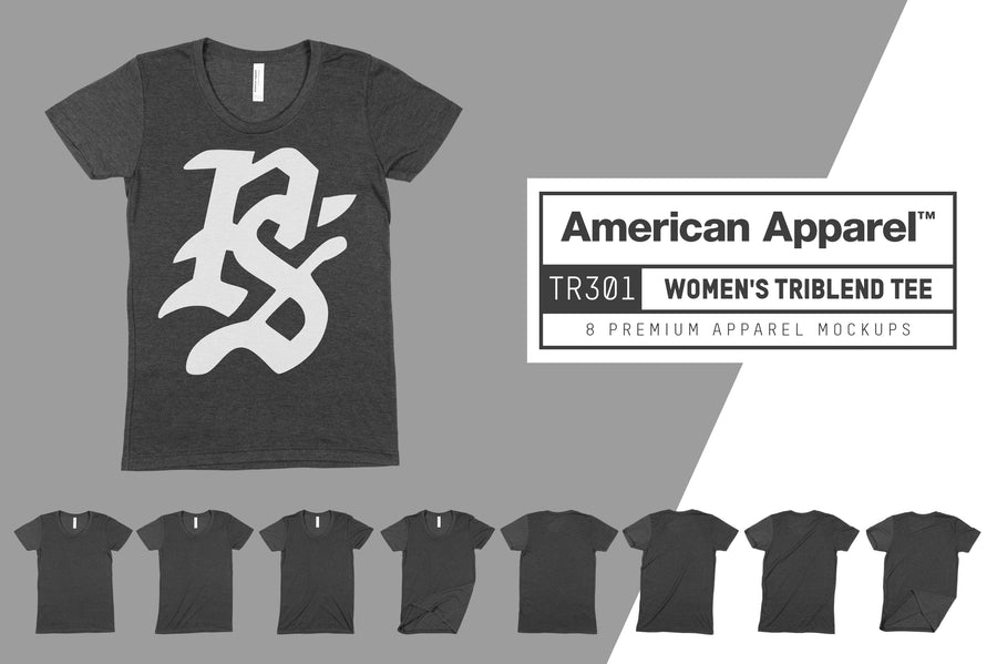 American Apparel TR301 Women’s Triblend T-Shirt Mockups