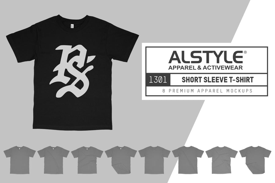 ALStyle 1301 Short Sleeve T-Shirt Mockups