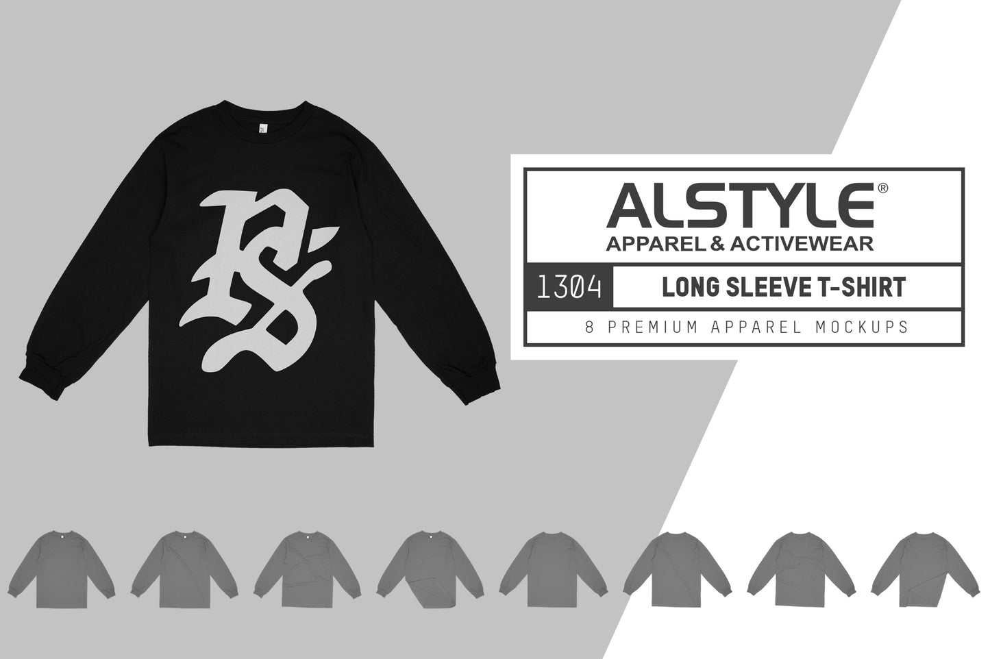 ALStyle 1304 Long Sleeve T-Shirt Mockups