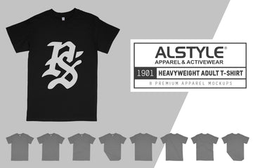 ALStyle 1901 Heavyweight Adult T-Shirt Mockups