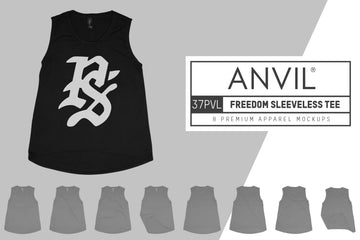 Anvil 37PVL Freedom Sleeveless T-Shirt Mockups